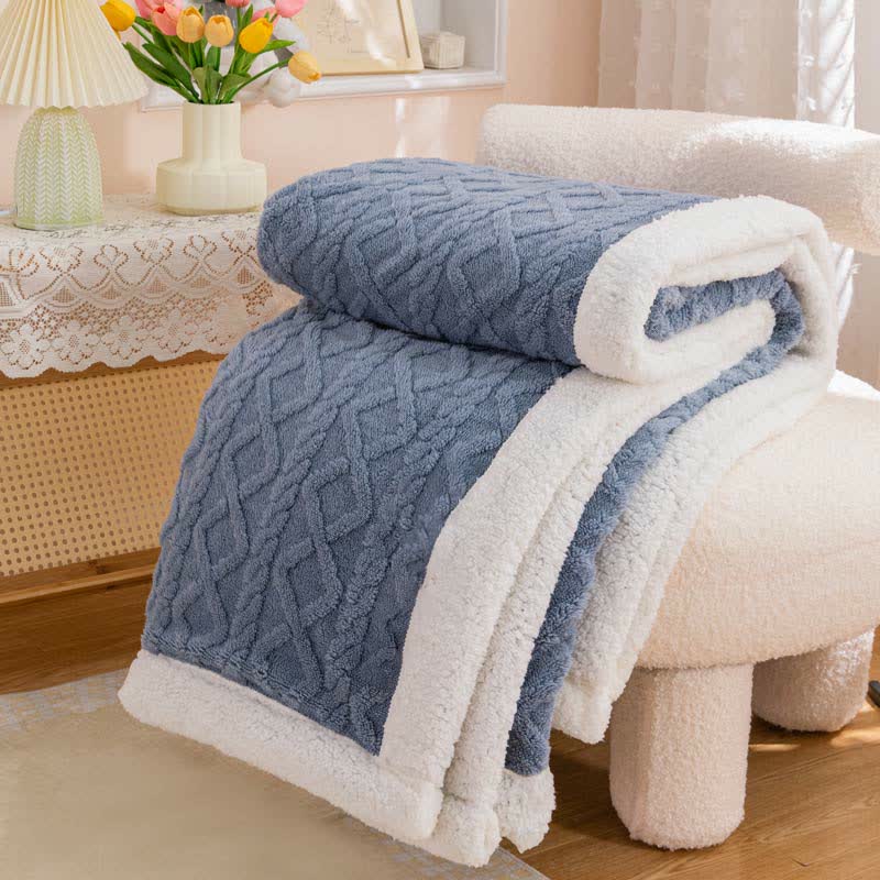 Puffy Cozy Reversible Throw Blanket - Blue - 79" x 90" - image 8