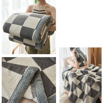 Plaid Warm Coral Fleece Throw Blanket - image 11