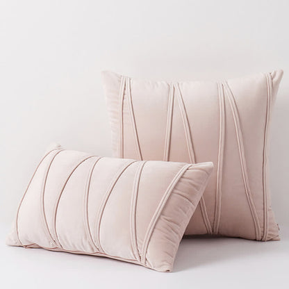 Stripe Pattern Soft Velvet Decorative Pillowcase - Light Pink - 50cm x 50cm - image 16