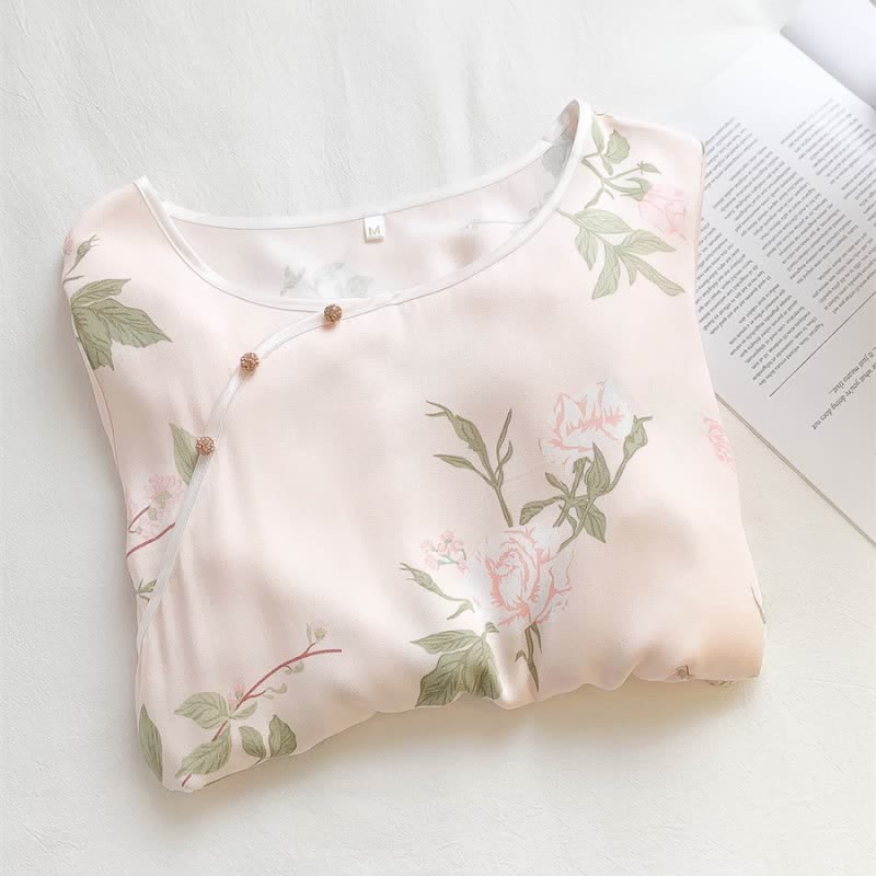 Pink Flower Print Soft Breathable Nightdress - image 3