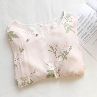 Pink Flower Print Soft Breathable Nightdress - image 3