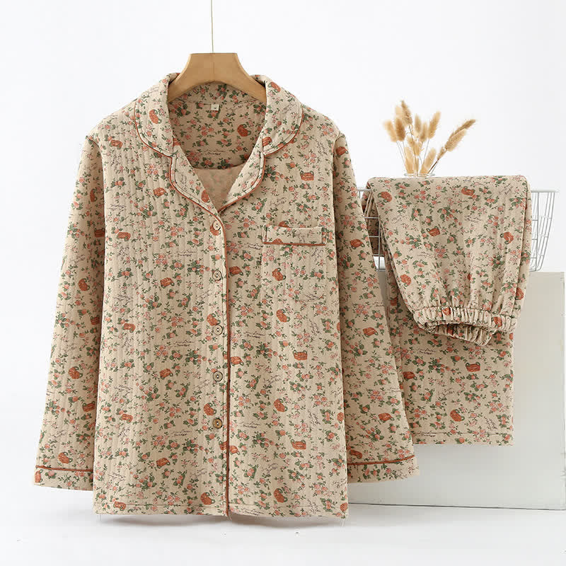 Rural Rose Air Cotton Loungewear Set - Camel - XL - image 0