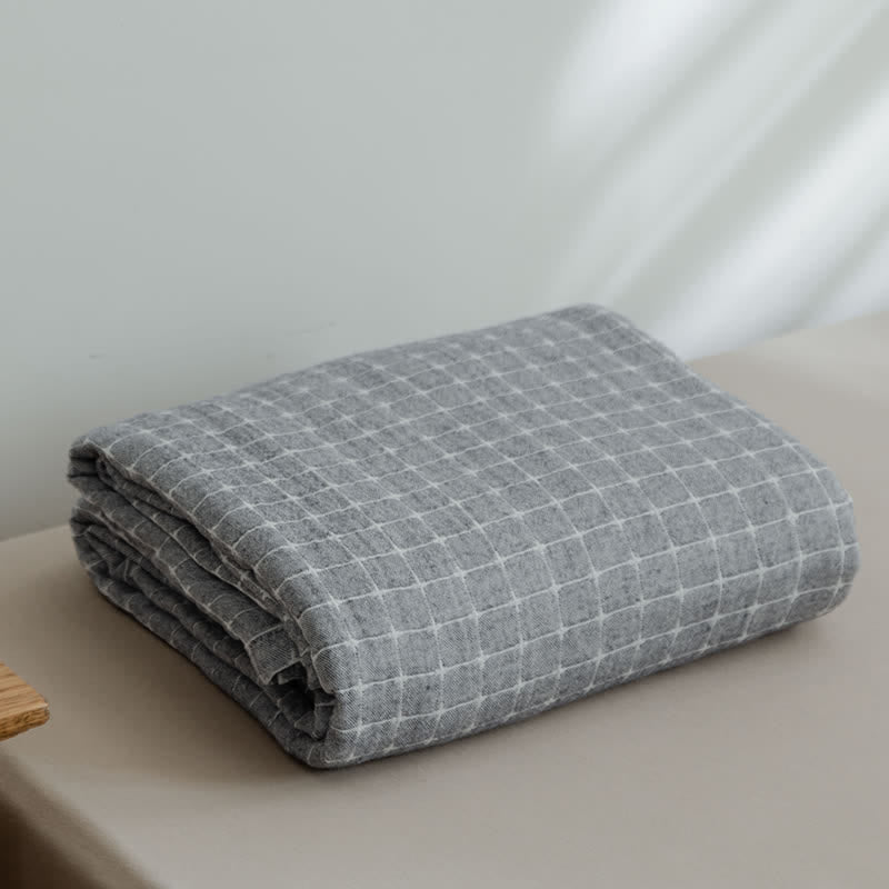 Simple Grid Cotton Gauze Lightweight Quilt - image 5
