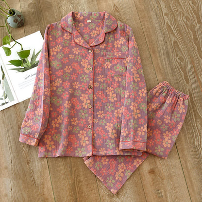 Cotton Gauze Long Sleeves Pajama Set - image 4