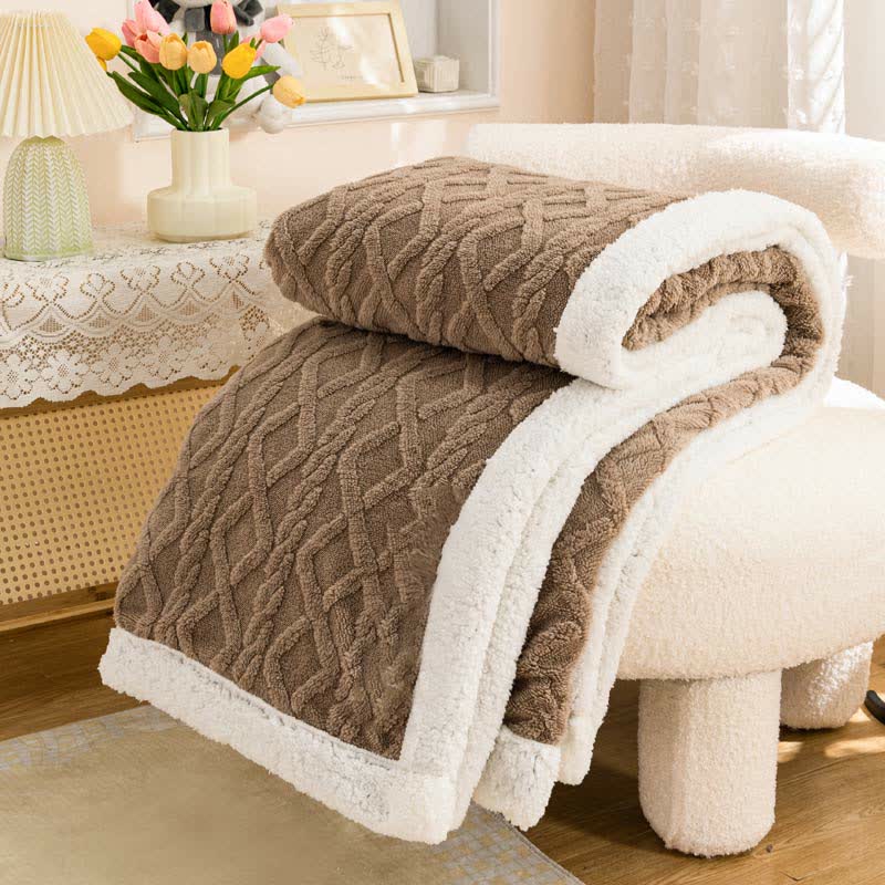 Puffy Cozy Reversible Throw Blanket - Brown - 79" x 90" - image 3