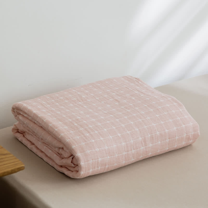 Simple Grid Cotton Gauze Lightweight Quilt - image 7
