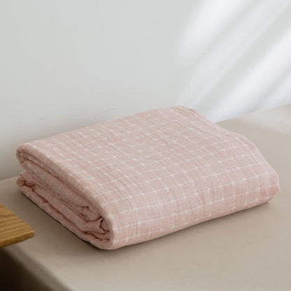 Simple Grid Cotton Gauze Lightweight Quilt - image 7