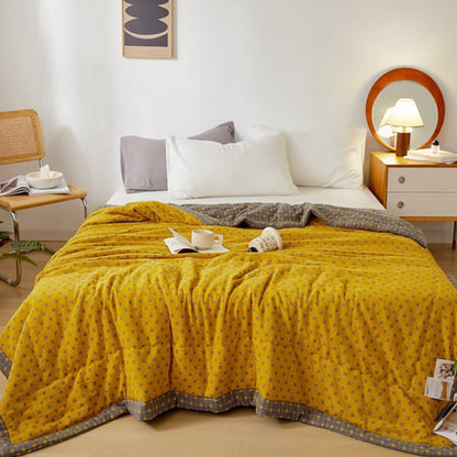 Grid Soft Pure Cotton Reversible Quilt  - image 1