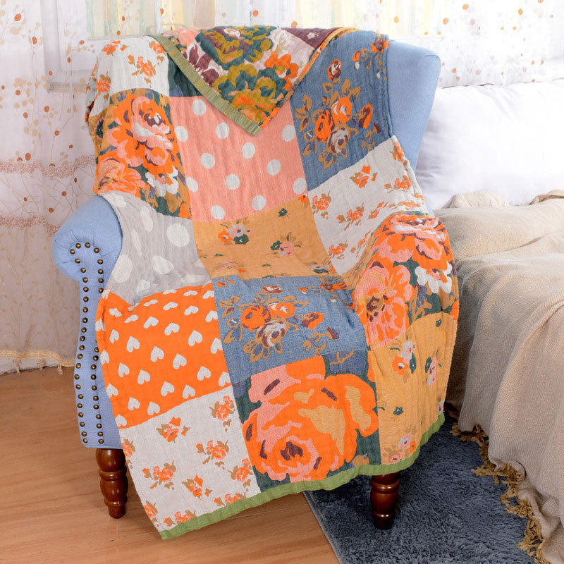 Ownkoti Rose Printed Plaid Towel Reversible Beach Towel Bath Towel - image 1