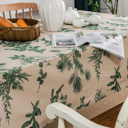 Pine Bird Cotton Linen Tablecloth - image 2