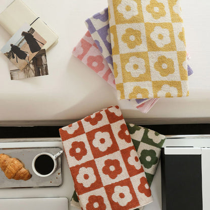 Plaid Flower Breathable Cotton Towel - image 0