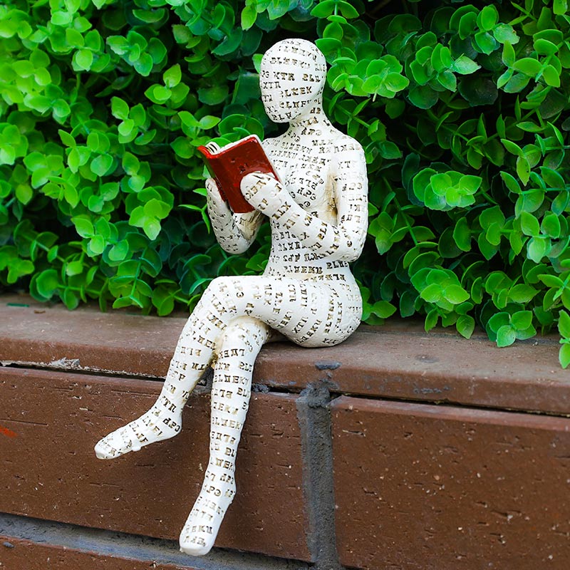 Reading Woman Thinker Statue Bookshelf Decoration - E - image 14