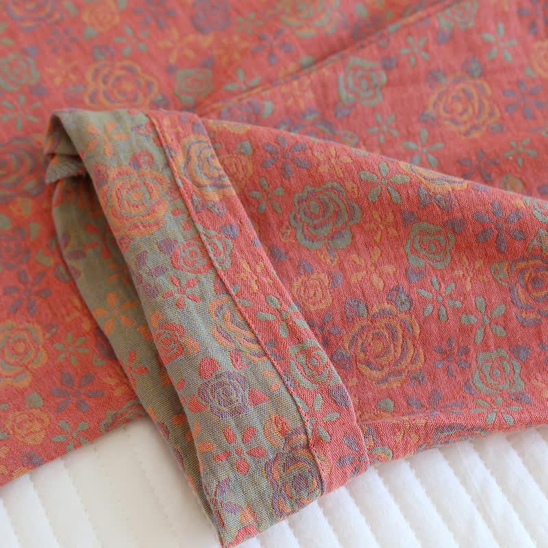 Rose Flower Cotton Lapel Nightwear Set - image 11