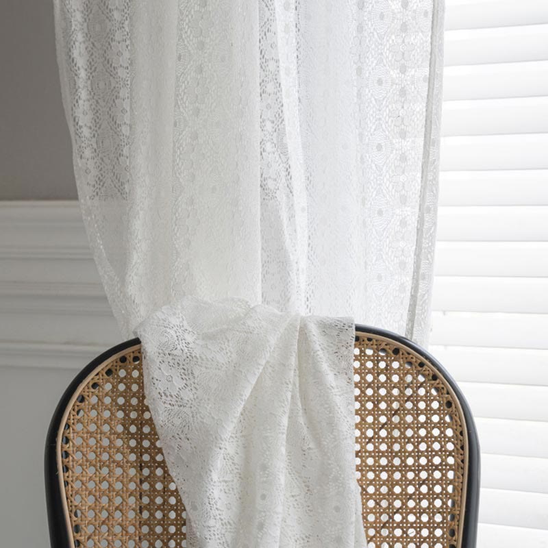 Ownkoti Jacquard Flower Hollow-Out Decorative Curtain - image 2