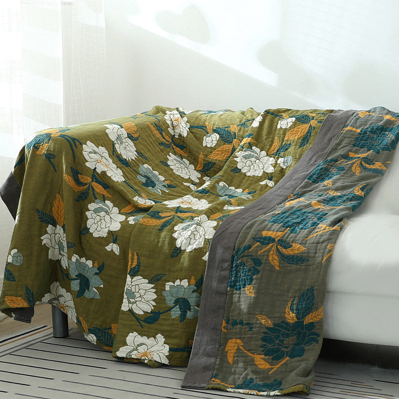 Ownkoti Cotton Flower Reversible Blanket Couch Cover - image 1