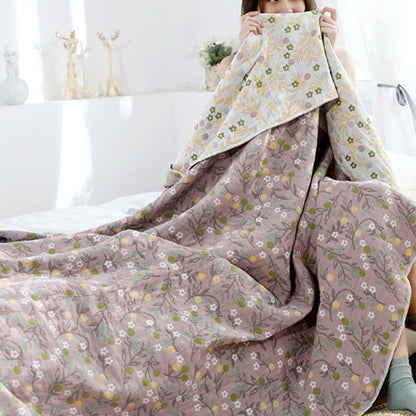 Retro Reversible Coverlet Soft Floral Quilt - Purple Pink - King - image 10