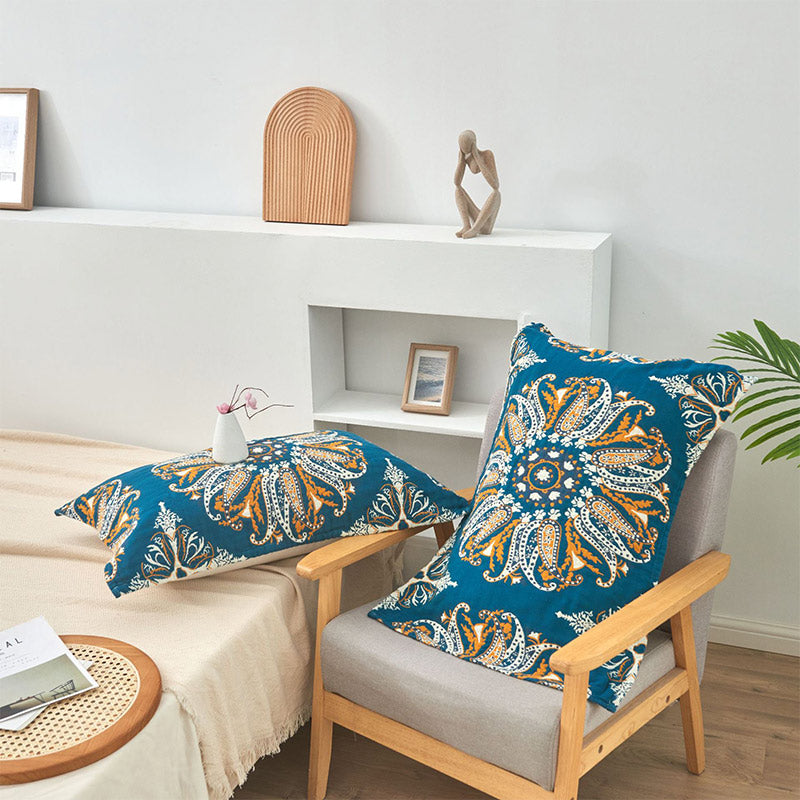 Ownkoti Bohemian Cotton Flower Pillow Towel (2PCS) - image 1