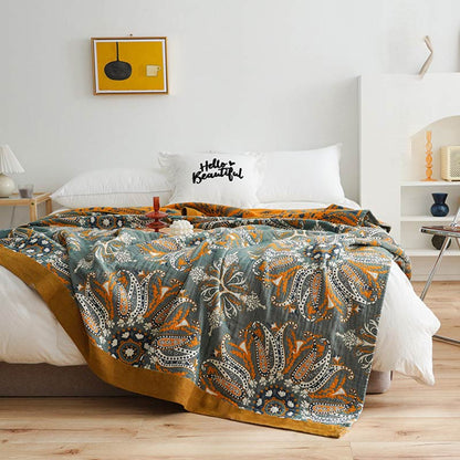 Ownkoti Dark Cyan Double-Sided Floral Cotton Quilt - image 4