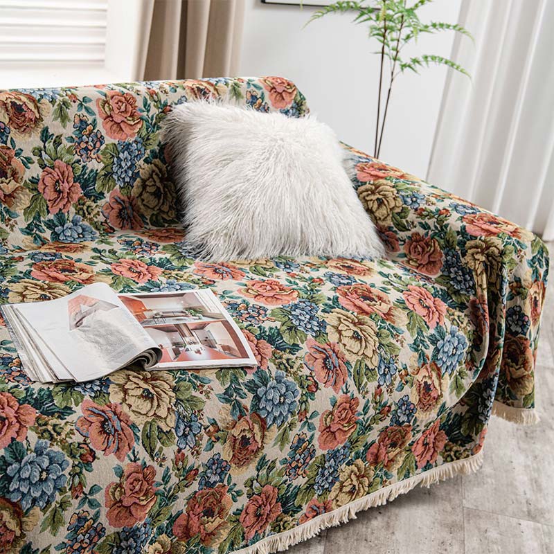 Countryside Rose Print Tassel Sofa Protector - image 5