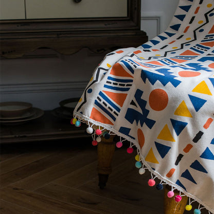 Ownkoti Boho Colorful Geometric Curtain with Tassel - image 6