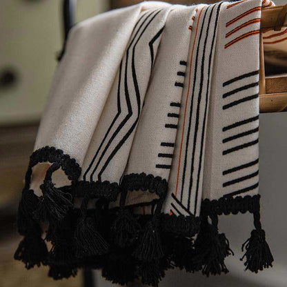 Orange & Black Semi Blackout Tassel Curtain - image 10