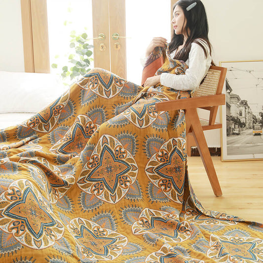 Multicolor Printed Cotton Lightweight Reversible Quilt - As Picture - King - image 0