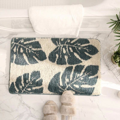 Ownkoti Leaves Print Anti-Slip Bathroom Rug - image 2