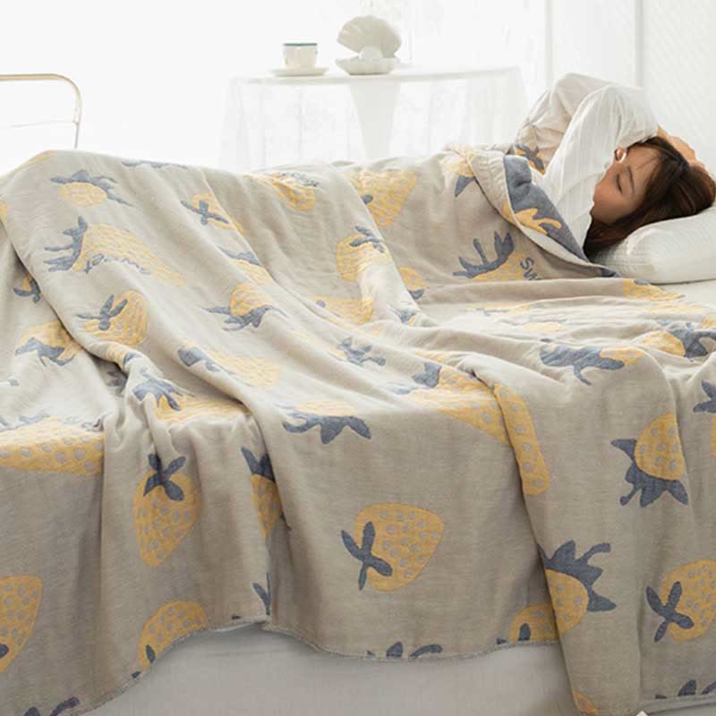 Strawberry Cotton Five Layer Soft Quilt - image 4