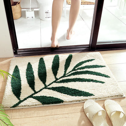Ownkoti Green Leaf Print Soft Non-Slip Floor Rug - D - 19.6" x 31.5" - image 8