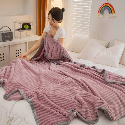 Solid Color Soft Velvet Reversible Blanket - image 7