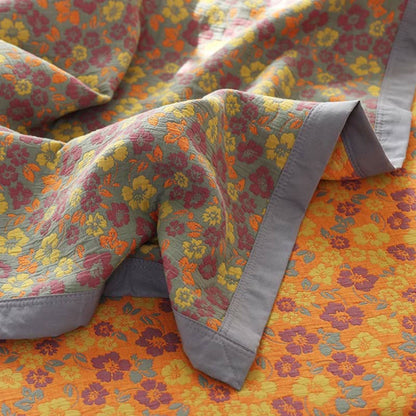 Floral Jacquard Cotton Gauze Reversible Quilt - image 4