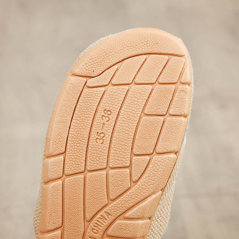 Embroidered Plum Bossom Comfy Flax Slippers - image 17