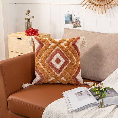 Ownkoti Morocco Jacquard Pillow Cover With Tassels - Square D - 45cm x 45cm - image 14