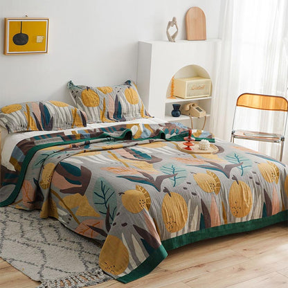 Reversible Design Cotton Fruit Quilt Lightweight - image 6