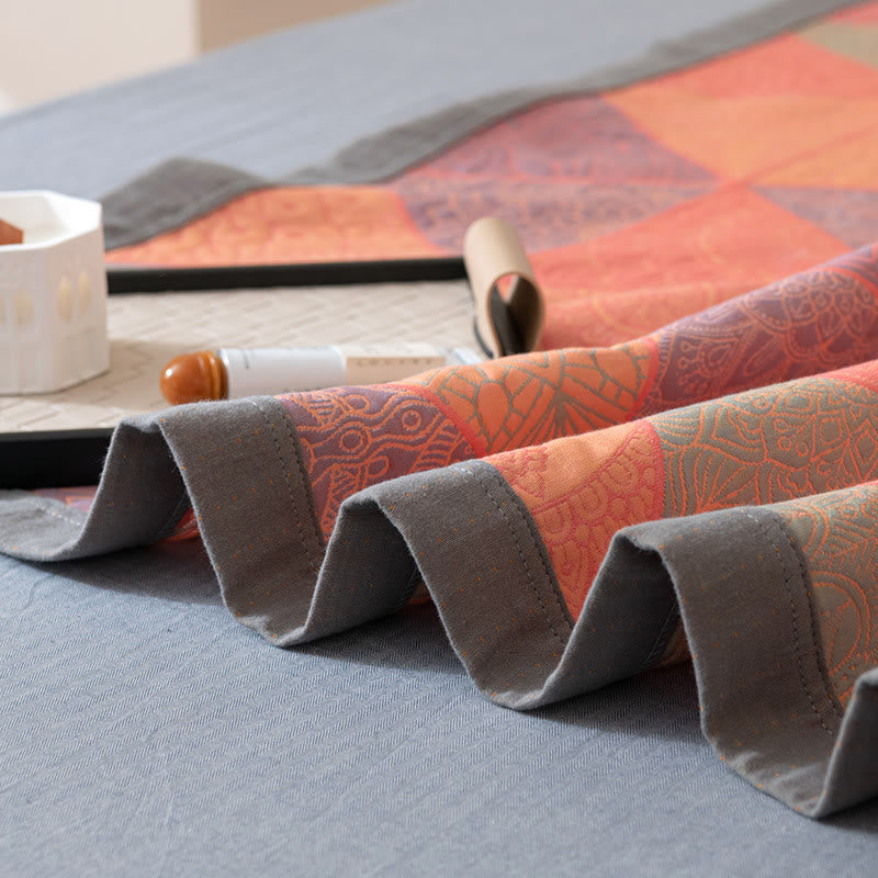 Triangle Pattern Print Cotton Reversible Quilt - image 8