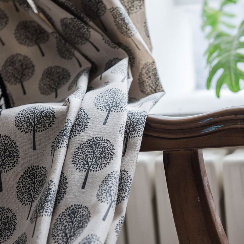 Countryside Style Tree Cotton Linen Curtain - image 4