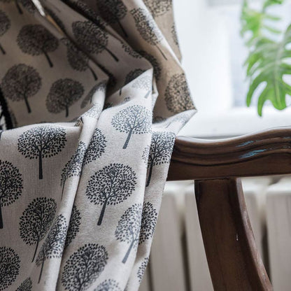 Countryside Style Tree Cotton Linen Curtain - image 4