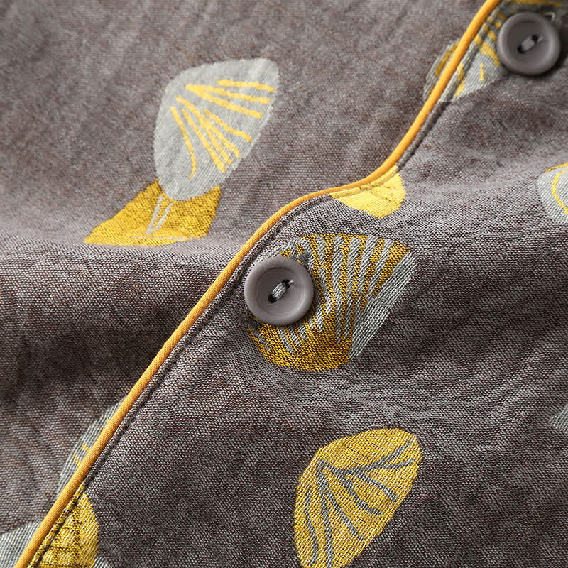 Luxurious Shell Cotton Lapel Pajama Set - image 3