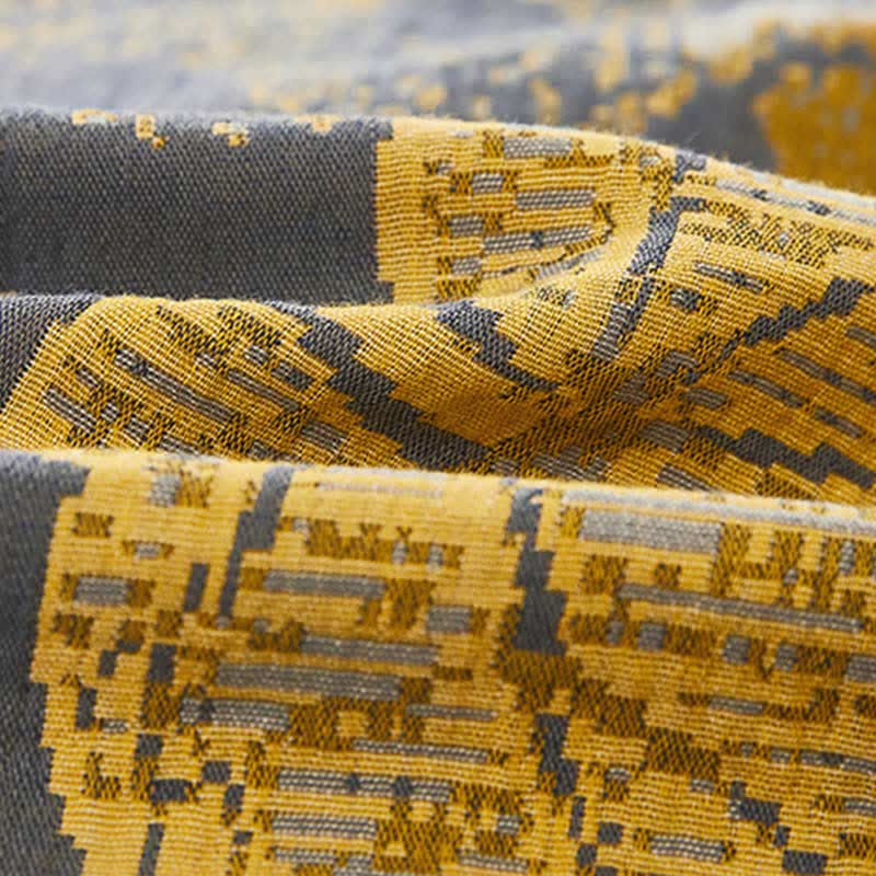 Yellow Leaf Print Cotton Bedding Sets (4PCS) - image 4