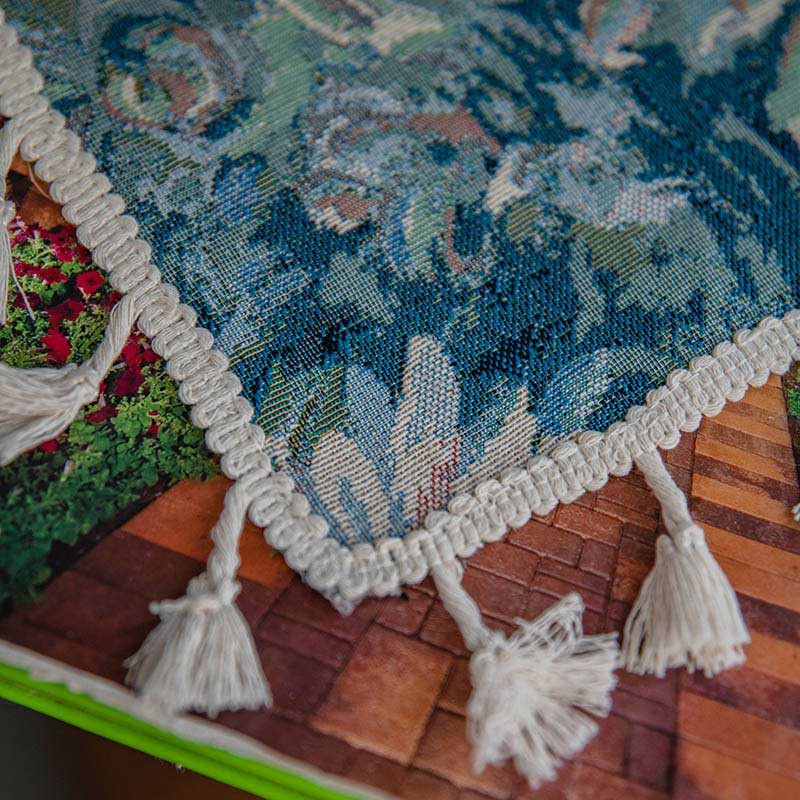 Flower Oil Painting Style Tassel Curtain - image 11