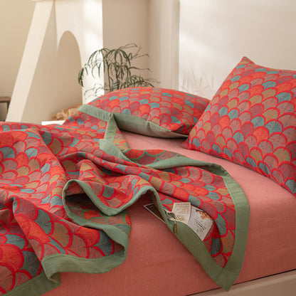 Brightful Fish Scales Cotton Reversible Quilt - image 3