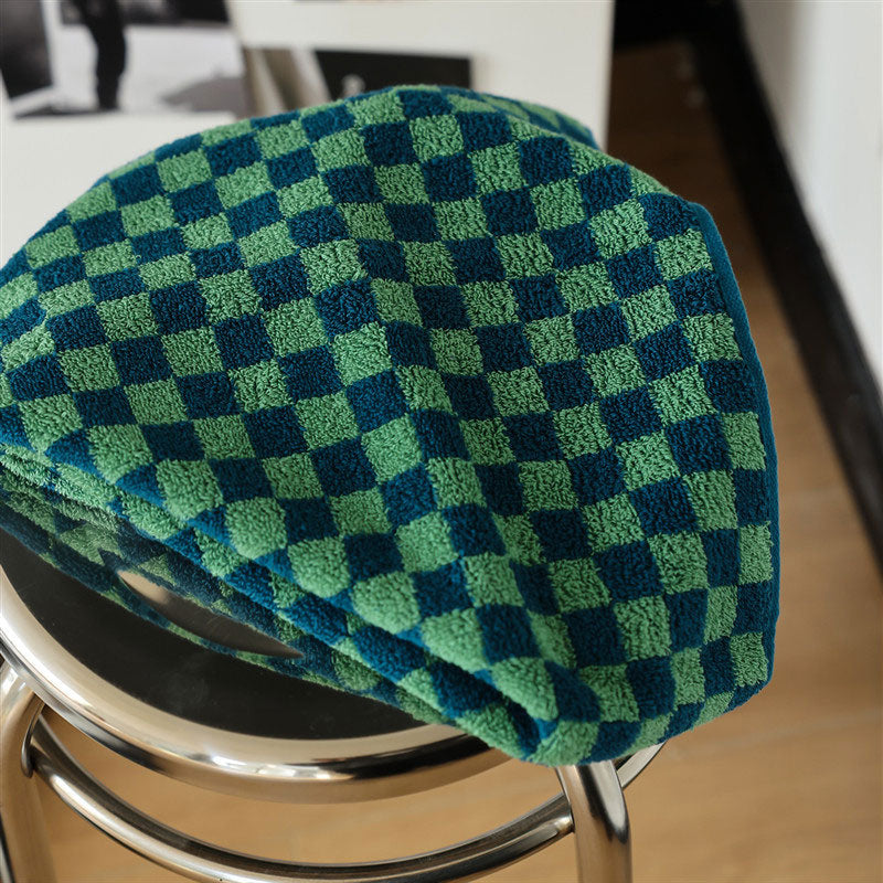 Retro Checkerboard Breathable Cotton Towel - image 5