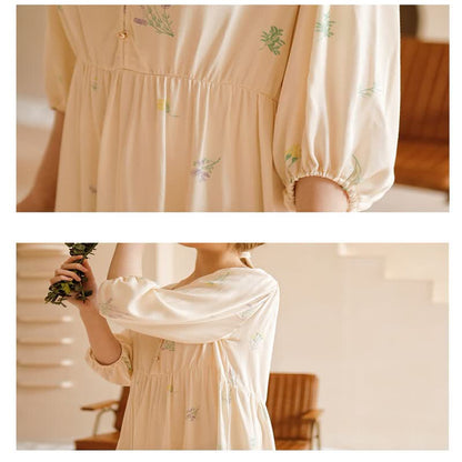 Cute Rural Style Comfy Satin Nightdress - image 3