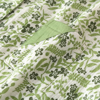 Pastoral Style Floral Cotton Loungewear Set - image 1