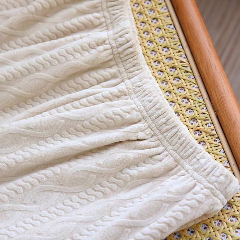 Solid Color Lapel Flannel Pajama Set - image 11