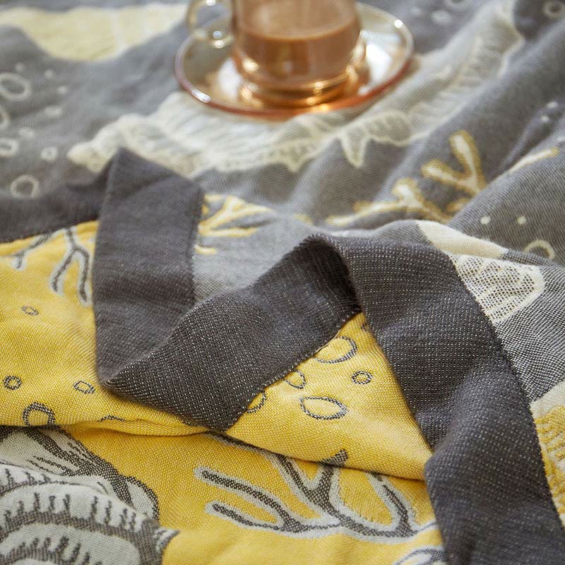 Coral Marine ​​Plants Breathable Reversible Quilt - image 7