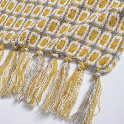 Ownkoti Knitted Sofa Blanket Couch Blanket With Tassels - image 12