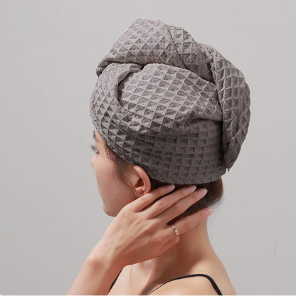 Waffle Weave Button Hair Drying Towel - image 12
