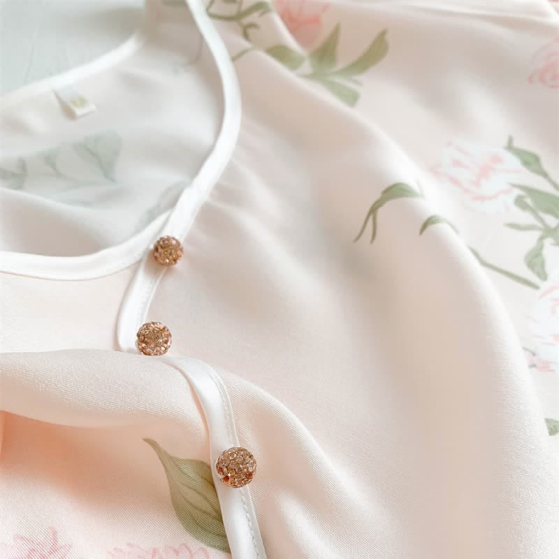 Pink Flower Print Soft Breathable Nightdress - image 4