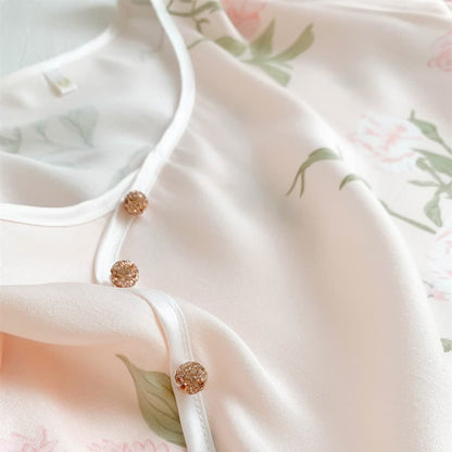 Pink Flower Print Soft Breathable Nightdress - image 4